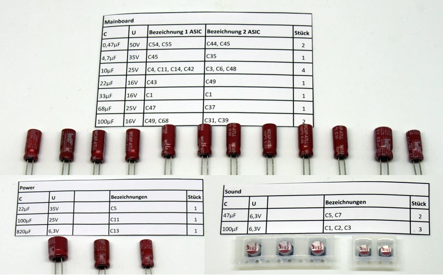 Sega Game Gear Kondensatoren - ReCap - Capacitors - Kit