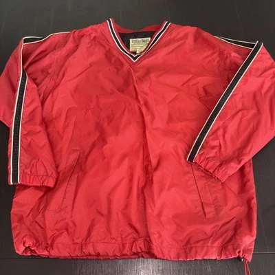 中号复古 Steve & Barrys 风衣套衫男式红色衬里纯色 — 第 1/4 张图片