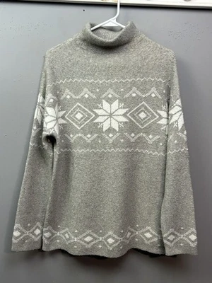 Christian Siriano Sweater Womens Small Fair Isle Snowflake Turtleneck Pullover - Image 1 of 4