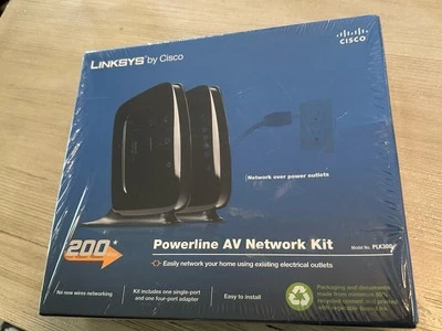 Kit adaptador WiFi Cisco-Linksys PLK300 PowerLine AV Ethernet Foto 1 de 4