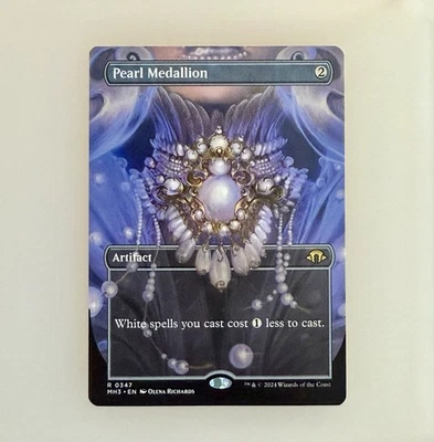 Magic the Gathering: Pearl Medallion (Borderless) Modern Horizons 3 Regular NM - Image 1 of 3