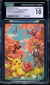 2021 CGC 10 Gradi Pokemon Pikachu Divertiamoci Primavera Pokeka Promo Giapponese - Foto 1 di 2