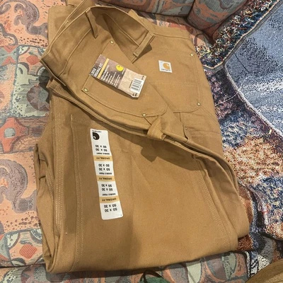 Carhartt Pants Mens 50x30 Double Knee Duck Canvas Brown Original Fit Workwear - Image 1 of 4