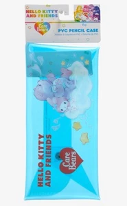 Hello Kitty and Friends Care Bears Translucent Blue Pencil Case Sanrio PVC New - Picture 1 of 5