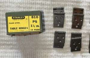 Vintage NOS STANLEY #810 1-1/4 Table Hinge-Steel-10 Pairs-Set #2 - Picture 1 of 3
