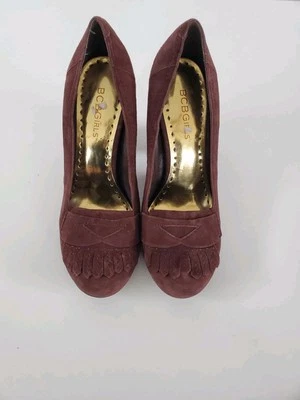 Zapatos de salón BCBGIRLS BG-INDIANA marrón gamuza Kiltie talla 6 tacones Foto 1 de 4