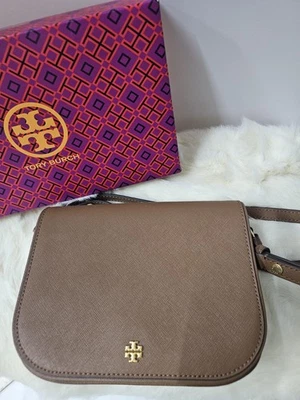 Отличный Tory Burch Emerson клапан через плечо / наплечная сумка желтовато-коричневый/Carmel новый с Ярлыками - Изображение 1 из 4