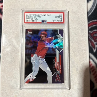 2020 Topps Opening Day - Shohei Ohtani #43 Opening Day  Purple Foil PSA 10 - Image 1 of 4