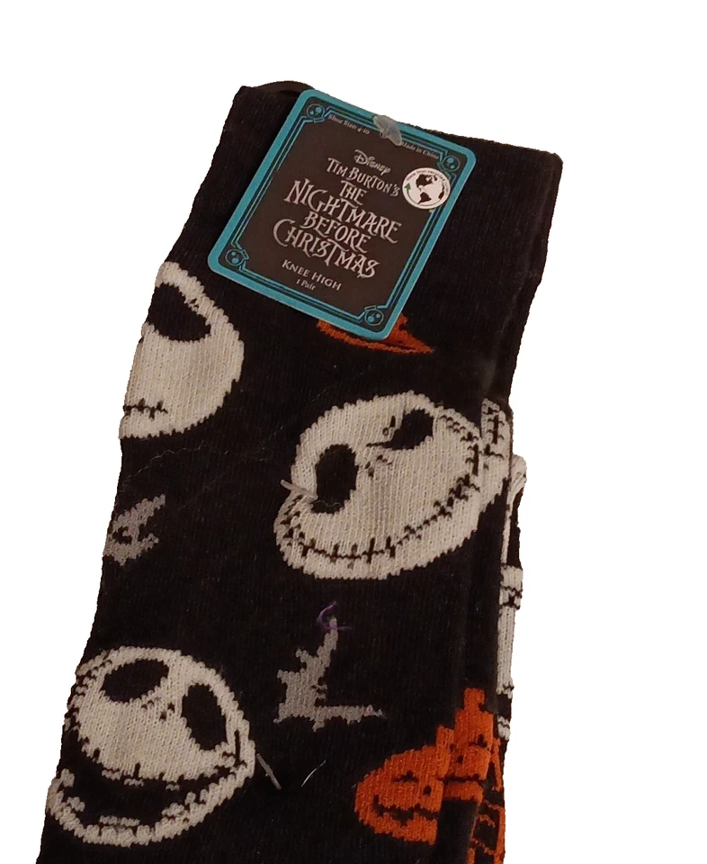 Disney Halloween The Nightmare Before Christmas Knee High Socks Shoe Size 4-10