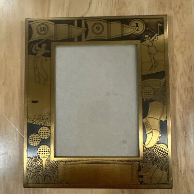 Винтажная латунная рама для гольфа W. Carr & Co. Inc. рама 5 X 6 дюймов вмещает фотографию 3 X 4 дюйма - Изображение 1 из 4