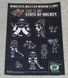 Minnesota Wild Hockey - Car Window Clings Sheet (Hockey Family Theme) - 2015 - Picture 1 of 1