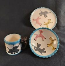 Vintage 3 pc Child's Circus- Carousel complete china set by LEA
