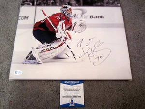 Braden Holtby Washington Capital Signé Autographe 11x14 Tendue Toile Bas COA - Picture 1 of 2