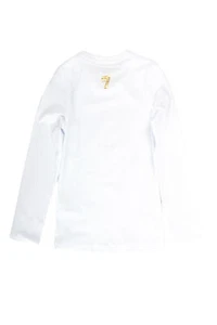 Emporio Armani EA7 Girls White Long Sleeve Logo Print T-Shirt - Picture 1 of 4