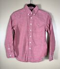 Polo Ralph Lauren Oxford Button Shirt Size 8 BOYS Youth Salmon Red Long Sleeve