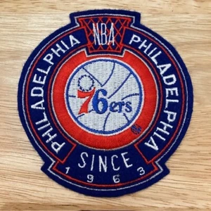 PHILADELPHIA 76ERS (est. 1963) Embroidered 4.25" x 4.5" NBA Vintage Logo Patch - Picture 1 of 2