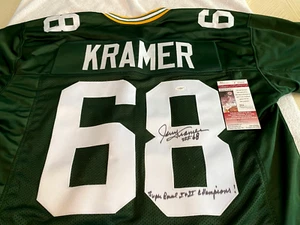 JERRY KRAMER (rare) Signed (Rookie Style) Green Bay Packers Jersey -JSA Auth. - Picture 1 of 4