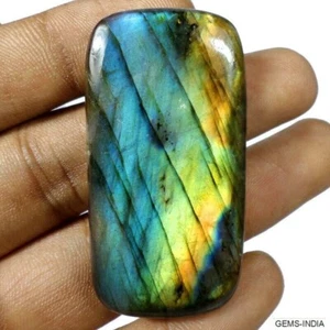 Certified 104 Cts Natural Untreated Spectrolite Labradorite Cushion Cab Rare Gem - Picture 1 of 4