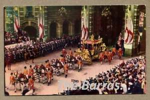 EL ENTRENADOR DEL ESTADO REAL en ruta a la Abadía de Westminster. POSTAL CORONACIÓN - Imagen 1 de 2