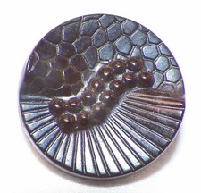 Colt Firearms Button Brown Plastic Beads Scales Ribs Unconfirmed Vintage #1