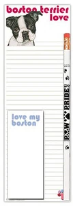 Boston Terrier Notepad & Pencil Gift Set - Picture 1 of 1
