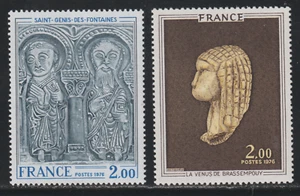 France 1976 SC# 1464 - 1465 - Lintel St. Genis - Venus Brassempouy M-H Lot# 116 - Picture 1 of 2