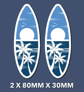 Surfing Sticker Board Surfer Self Adhesive Vinyl x 2 S122 Beach sea wave sun - Picture 1 of 12
