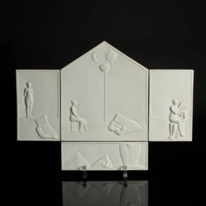 Escultura de porcelana Goebel Kütemeier 4 piezas MURAL LA BELLE ET LA BETE 12/30 - Imagen 1 de 4