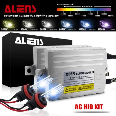 Aliens 55W 9004/9005/9006//9007 HID Canbus Ballasts Headlight Kit H1/H3/H10/H11 - Image 1 of 4