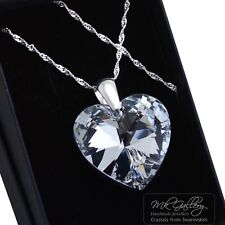 925 Sterling Silver Necklace *COMET CAL* 10-28mm Heart Crystals from Swarovski®