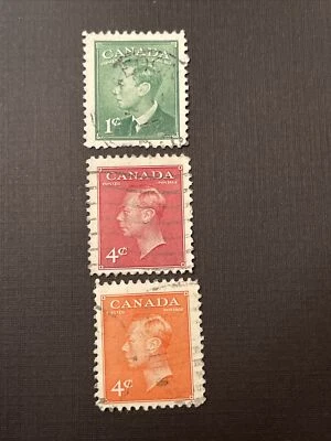 CANADA 1949 - 1951 King George VI  3 Pcs Stamps,used - Image 1 of 4