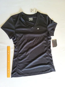 New LAYER 8 Performance Women’s Polyester short-sleeve Sports Top SIZE M Blk - Picture 1 of 8