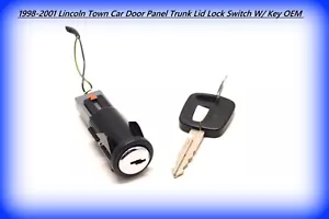 98-02 Lincoln Town Car Door Panel Trunk Lid Switch Button w Key OEM - Picture 1 of 3