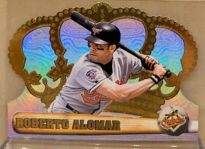 1998 Pacific CROWN ROYALE #18 Roberto Alomar HOF RARE DIE CUT HOLOFOIL GOLD - Image 1 of 2