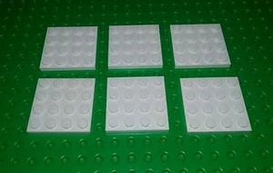 Lego White 4x4 Stud Base plates Snow Baseplates Platforms - 6 pieces - Picture 1 of 3