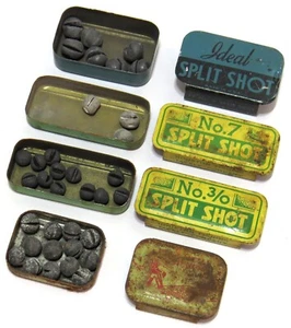 Vintage Split Shot Tins, Ideal, Houston Tackle, Horrocks Ibbotson, Mixed Lot - Picture 1 of 9