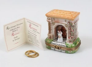 Anillos de oro Limoges Peint Mein caja baratija romance boda pareja iglesia #26/75 - Imagen 1 de 11