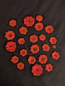Lot of 23 Handmade Crochet Flowers Figural Crafts Doilies - Picture 1 of 5