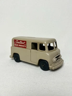 Vintage Sealtest Dairy Products Milk Truck Bank Tan AMT Plastic Advertising - Image 1 of 4