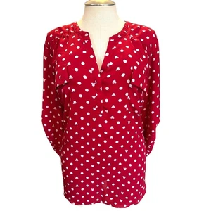 Blusa Top Torrid 6 (6X 30) Disney Minnie Mouse Lunares Georgette Harper - Imagen 1 de 4