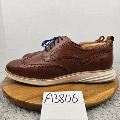 Cole Haan Mens 10.5M GrandEvolution Brown Leather Brogue Wingtip Casual Oxford - Image 1 of 4