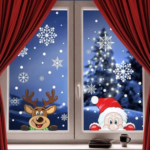 300 PCS 8 Sheet Christmas Snowflake Window Cling Stickers for Glass, Xmas Decals - Picture 1 of 12