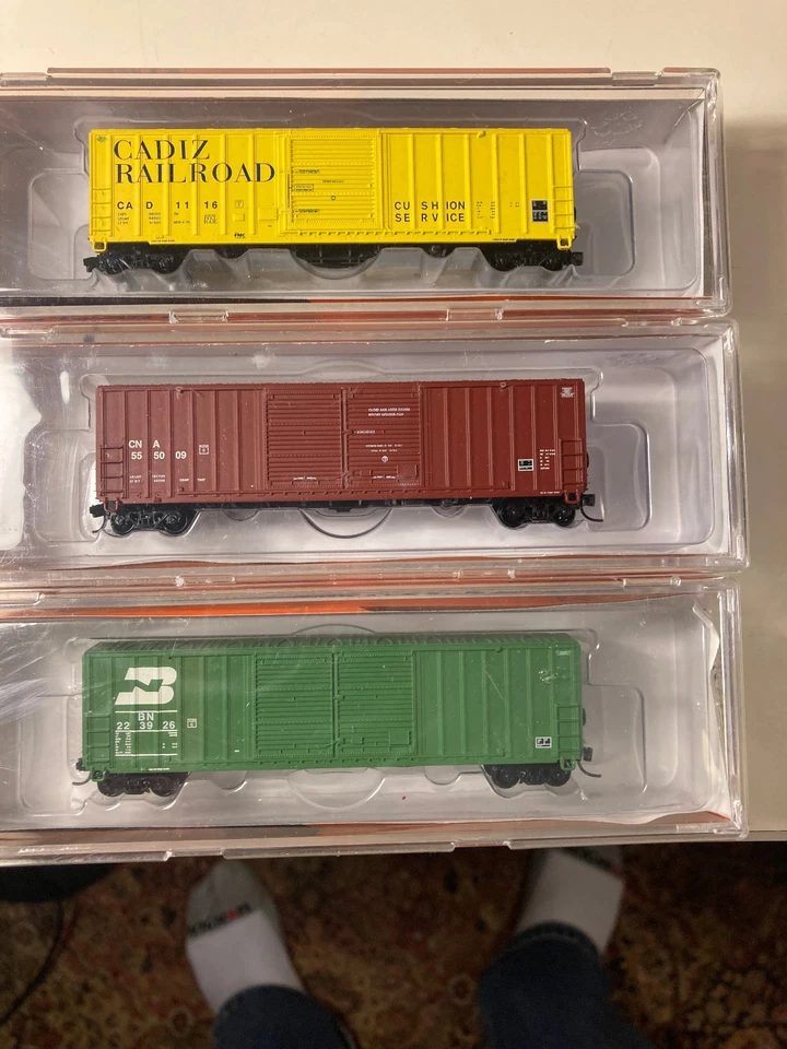 FVM N Scale PS 5347(qty=1)  & 5283(qty=2) Boxcars CAD1116, BN223926, CNA555009 - Image 1 of 2