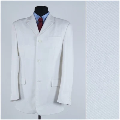 Mens White Sport Coat 40R US Size CLOCKHOUSE Three Button Blazer Jacket - Image 1 of 4