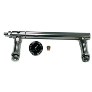 Billet Aluminum Holley 4150 Double Pumper Fuel Line Log Clear Anodized w/ Black  - Picture 1 of 6