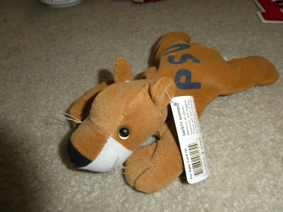 Bolsa de frijoles vintage de la década de 1990 NCAA Penn State College mascota animal con etiqueta Foto 1 de 1