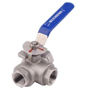 Dernord 3/4" Female NPT 3-Way SS 304 L-type Ball Valve - Picture 1 of 4