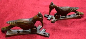 Brass Woodpecker Door Knocker Set Of 02 Pieces Sitting On A Root Door Bell RU80 - Picture 1 of 12