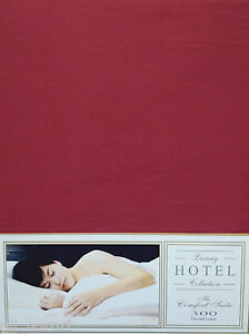 DOUBLE BED DUVET COVER SET WINE BURGUNDY HOTEL EGYPTIAN COTTON 300 THREAD COUNT