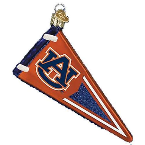 Auburn Tigers Glass Christmas Ornament - Pennant Cover